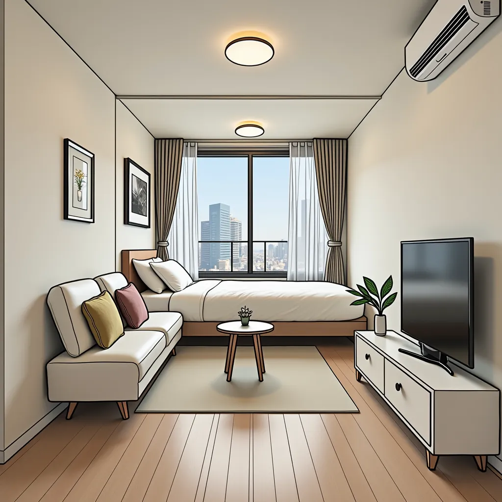 pictures of Tokyo apartments、simple furniture without patterns