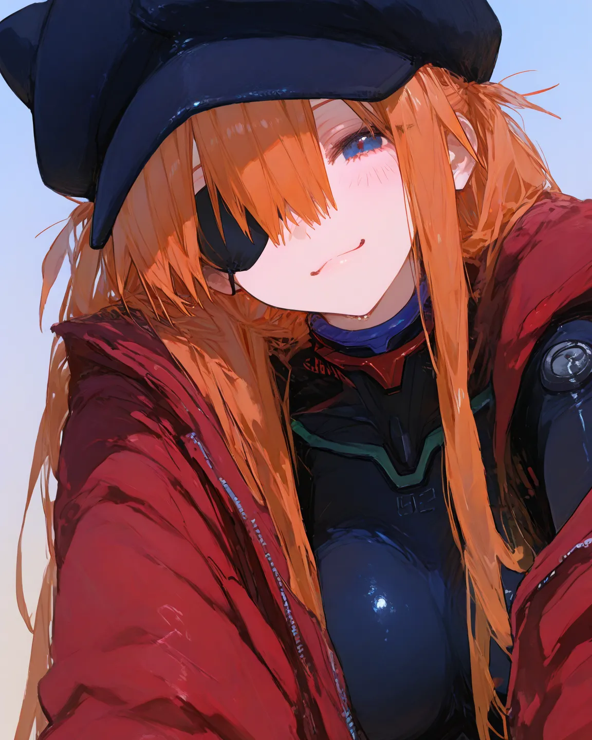 Highest quality、 748cm style  ,         cute poster         、          8k Wallpaper、         masterpiece、     、  high detail、、            absurd,           latest,                 Neon Genesis Evangelion、 woman 1 person、 、  Su Long Aska Langley 、  Orange H...