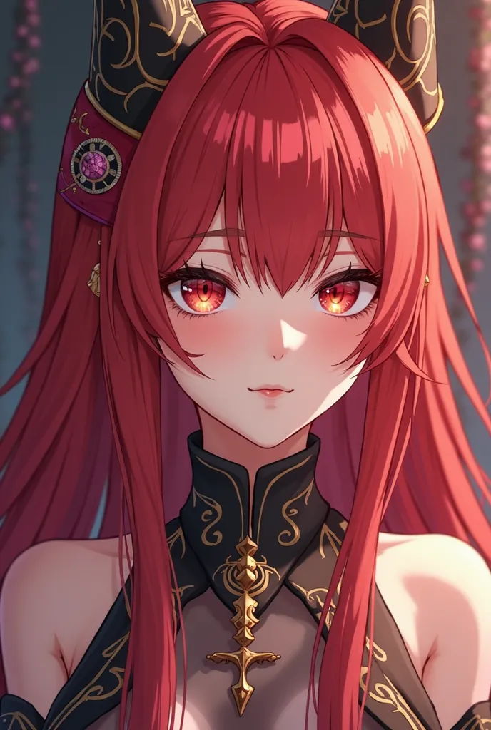 a close up of a woman with long red hair in a dress, a character portrait inspired by rossdraws, pixiv, fantasy art, ayaka genshin impact, a beautiful sorceress, anime goddess, shadowverse style, ayaka game genshin impact, seductive anime girl, ((a beautif...