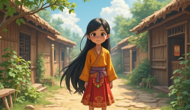 Sorya  “A brave young village girl named Sorya has long black hair and wears simple but colorful traditional clothing."