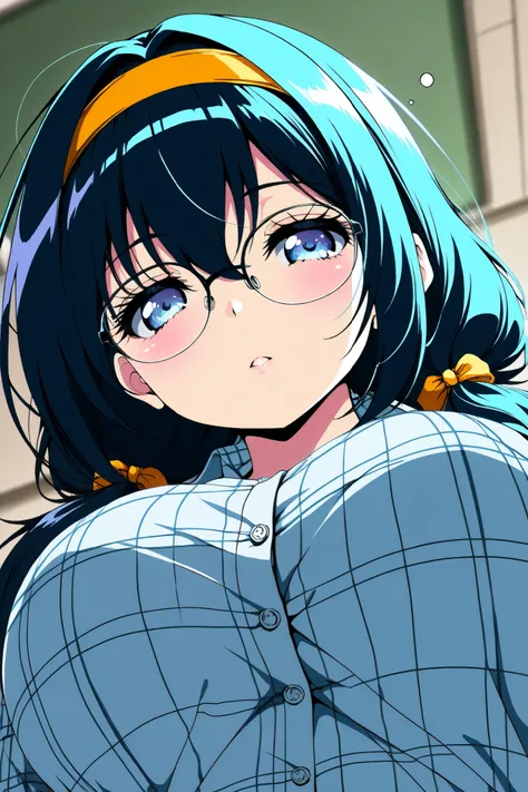 reia_kosu,1 female,solo,
black hair,low twin tail,blue hair,long hair,half up,hair between the eyes,blue eyes,big eyes,slant eyes,long eyelashes,sleepy eyes,
blurred background,

pretty,large breast,looking at viewer,
dutch angle,

extreme close-up under t...