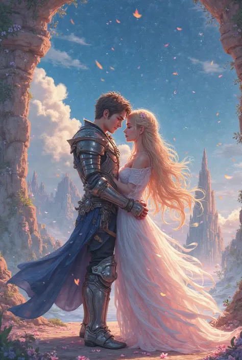 Write "till the end of time"
With background pictures of a anime fantasy couple