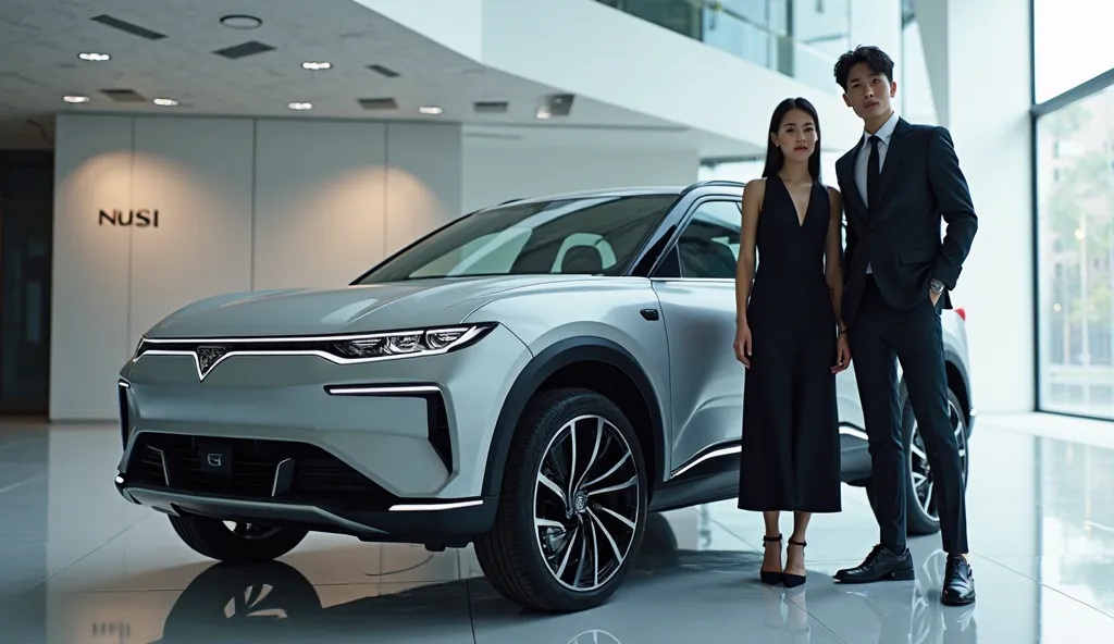 2025 New Daihatsu Tanto japanese car with man and woman in showroom 