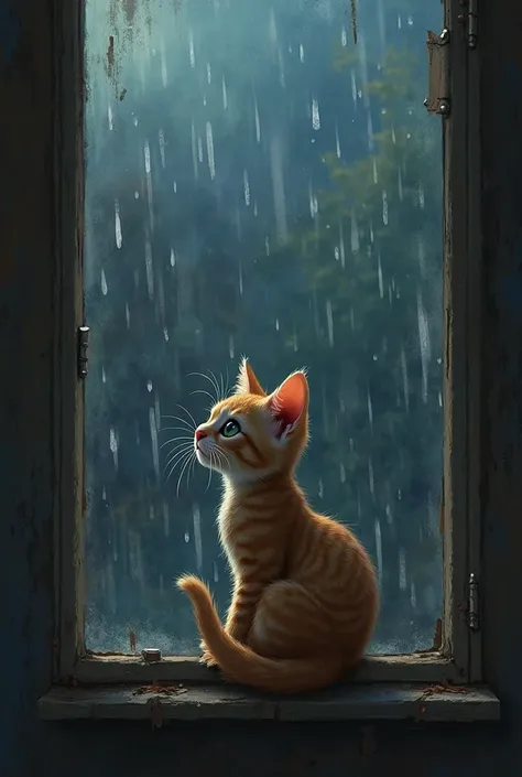 The little cat sat by the window, its tiny paws trembling. Rain tapped against the glass, mirroring the tears in its big, sorrowful eyes. A soft, broken meow escaped its lips—an echo of loneliness, a call for someone who would never return.

No warm hands ...