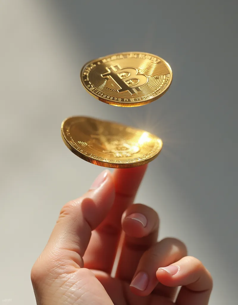 A coin beats flexibly at the tip of the finger,It's like dancing,stunt,beautiful and realistic high-definition digital painting, realistic style ,Focus on close-up,natural light,metallic reflection,Smooth movement ,Extreme Details,4K High Resolution,Scaled...