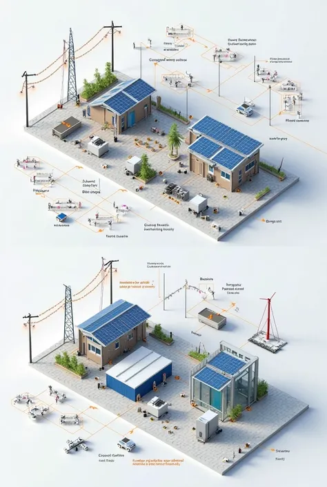 Help me generate 3D diagrams to help describe the design process for a 10kva photo voltaic solar system 