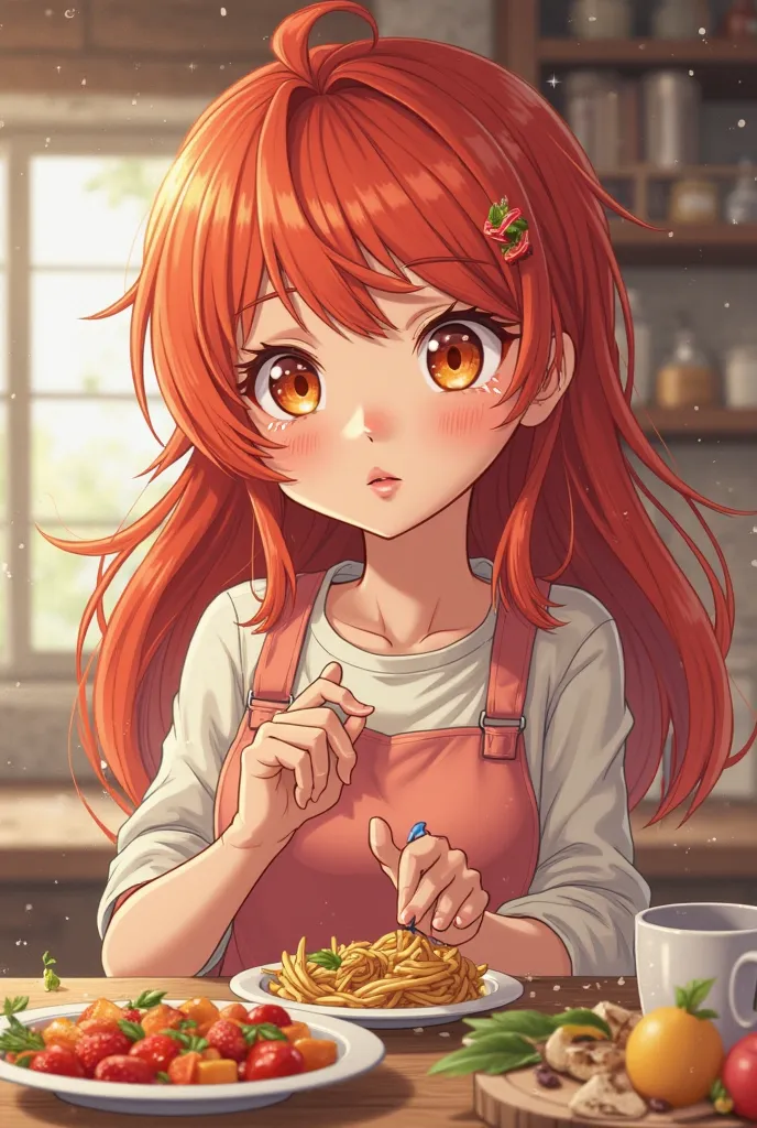 The mother of the good-looking girl, red hair, orange eyes, rewarded her by cooking her favorite special meal. Although she ran into various obstacles, in the end she always got good things back, because she never gave up.




Request a cartoon

