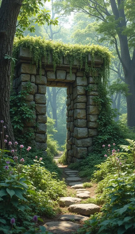 wall in forest