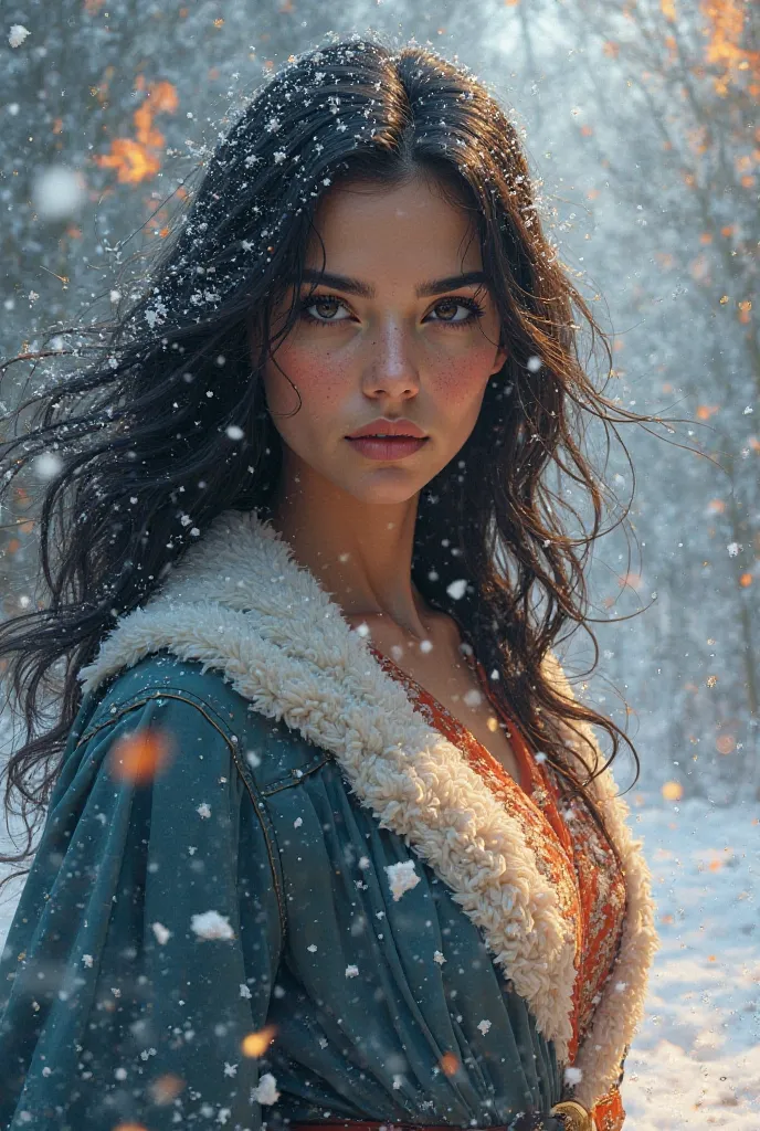 Sidra Noor name with snow and fire 