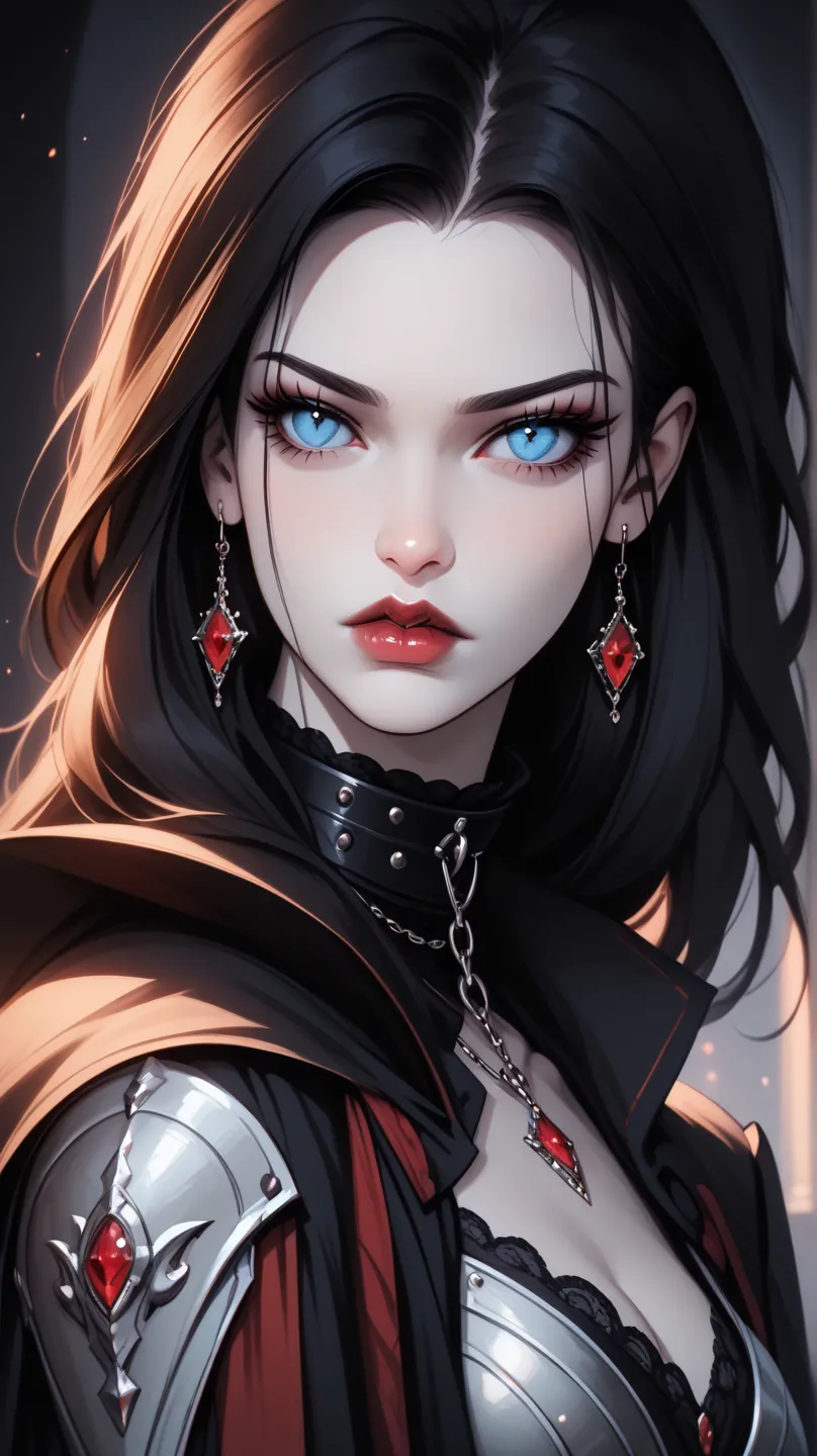  score_9, score_8_ upwards, score_7_ upwards, score_6_ upwards, score_5_ upwards, (((  beautiful , High quality))),  portrait, score_9, score_8_ upwards, score_7_ upwards, sadness, darkness, black sclera , slit p upwardsils, Vampire, Blue eyes, pale skin, ...