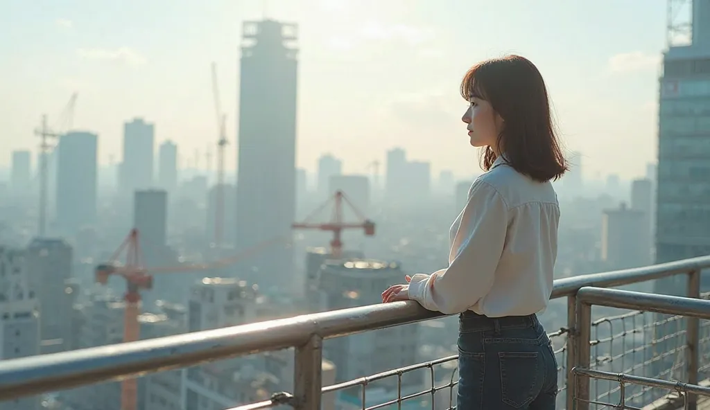  Realistic



((Office Rooftop – Morning)

Soo-ah is a korean woman age 29 shoulder lenght brown hair leans against the rooftop railing, staring at the city skyline.










