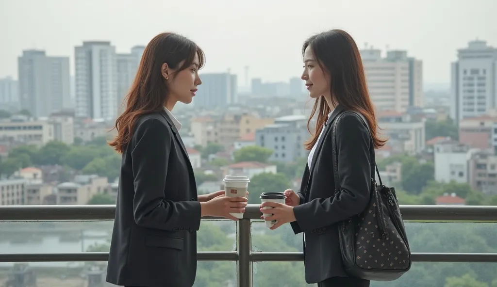  Real



((Office Rooftop – Morning)

Soo-ah is a korean woman age 29 shoulder lenght brown hair leans against the rooftop railing,  Hye-jin is a korean woman age 30 long hair approaches with coffee, her expression knowing yet supportive.









Z