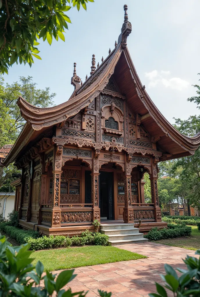 a photo of a small library building that relate to Kedah culture at Jabatan Kebudayaan dan Kesenian Negara, Kedah. 