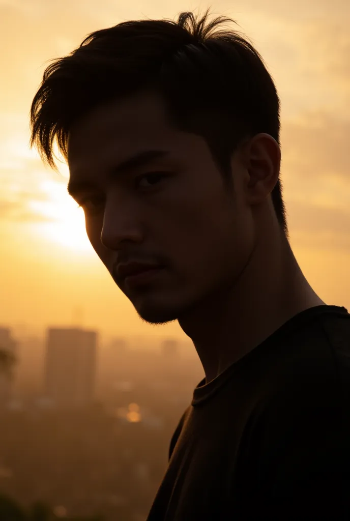 Male profile 　 young　Backlit Sunset My Face Is Dark Artist Photo
