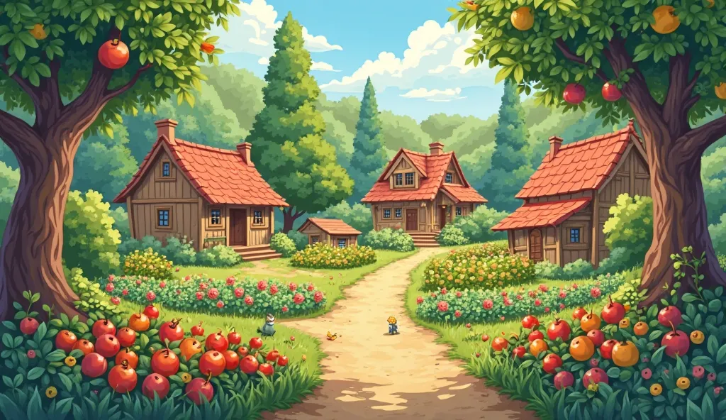 2d  village fruit garden