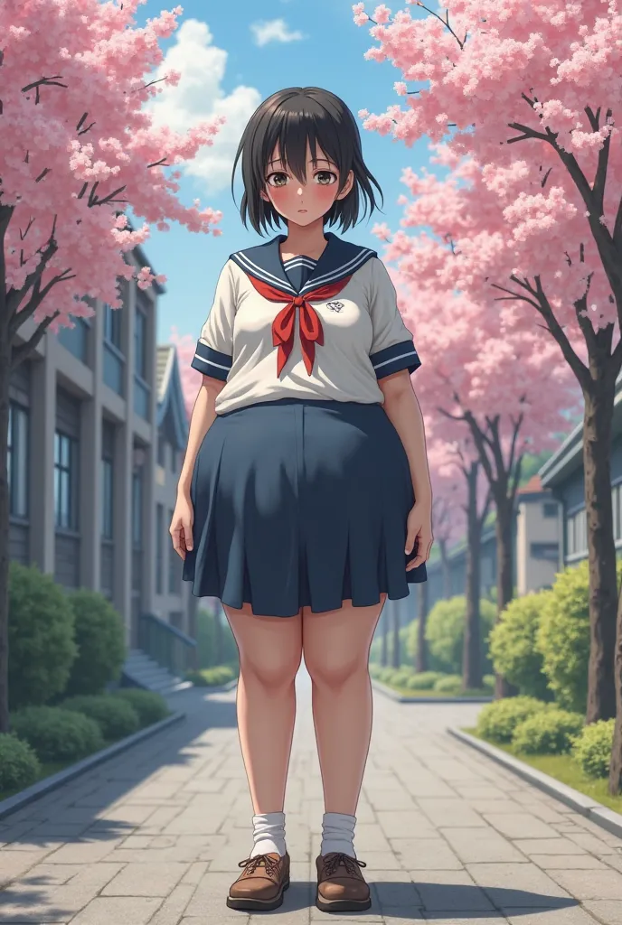 Morbidly obese Japanese school girl