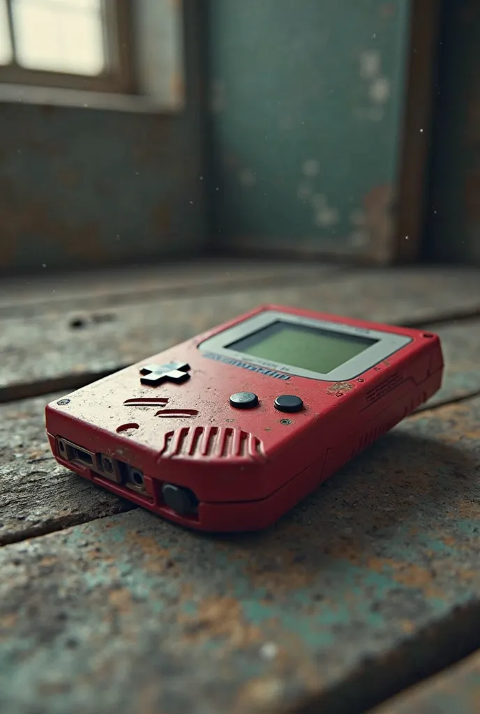 Red cartdrige of gameboy on the ground