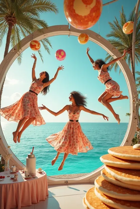  zero gravity dubai beach club celebrating international pancake day on ladies day
