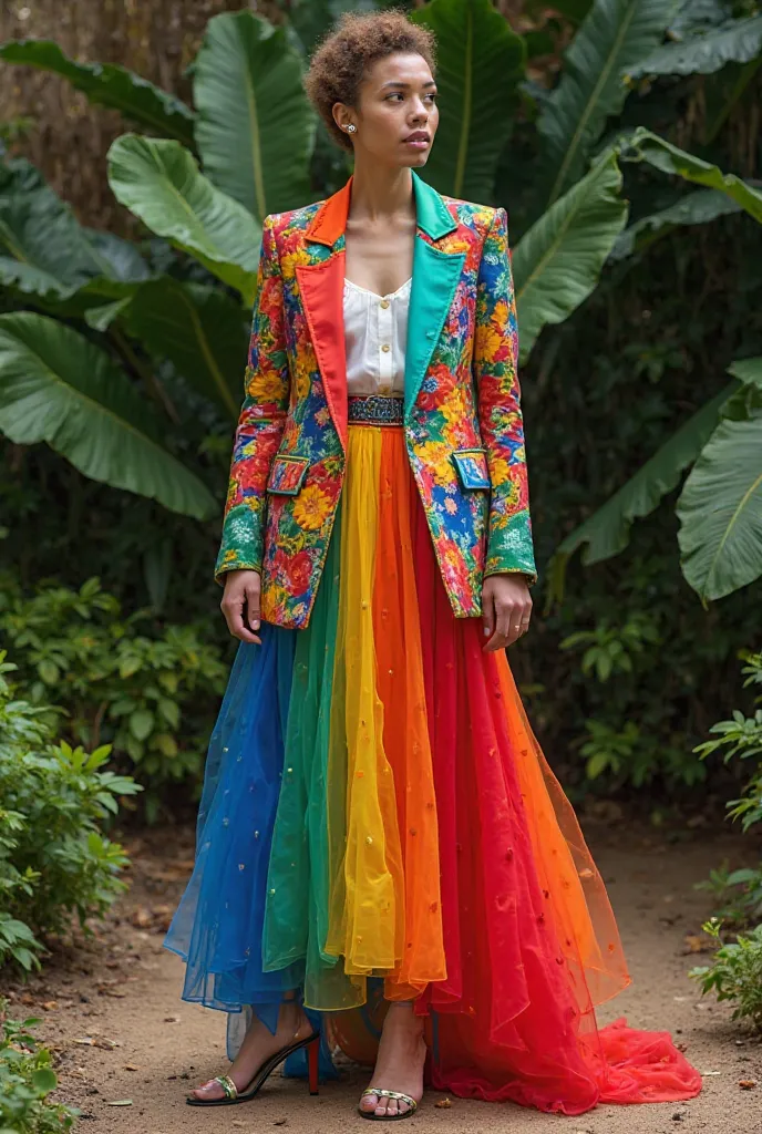 make a eco fashion show outfit about LGBTQIA+