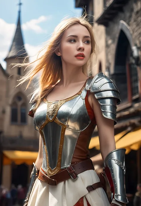 pretty woman,propotional figure,(((big size breast))),from below(((shaggy bangs blonde hair))),(((sexy armor))),(((tight panties))),(((lightning element long sword))),wondering riding on a dragon,(((big medieval lightning element dragon))),(((flying))), on...