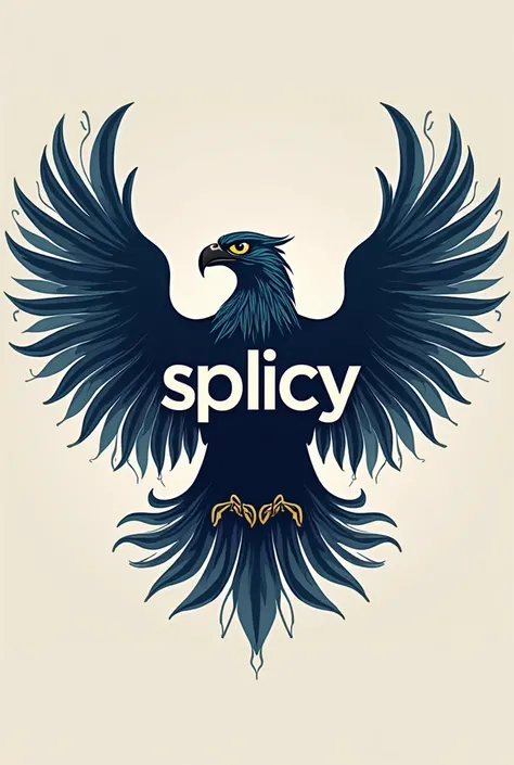 Make a logo with eagle 🦅 and name "Splicy" behind the eagle