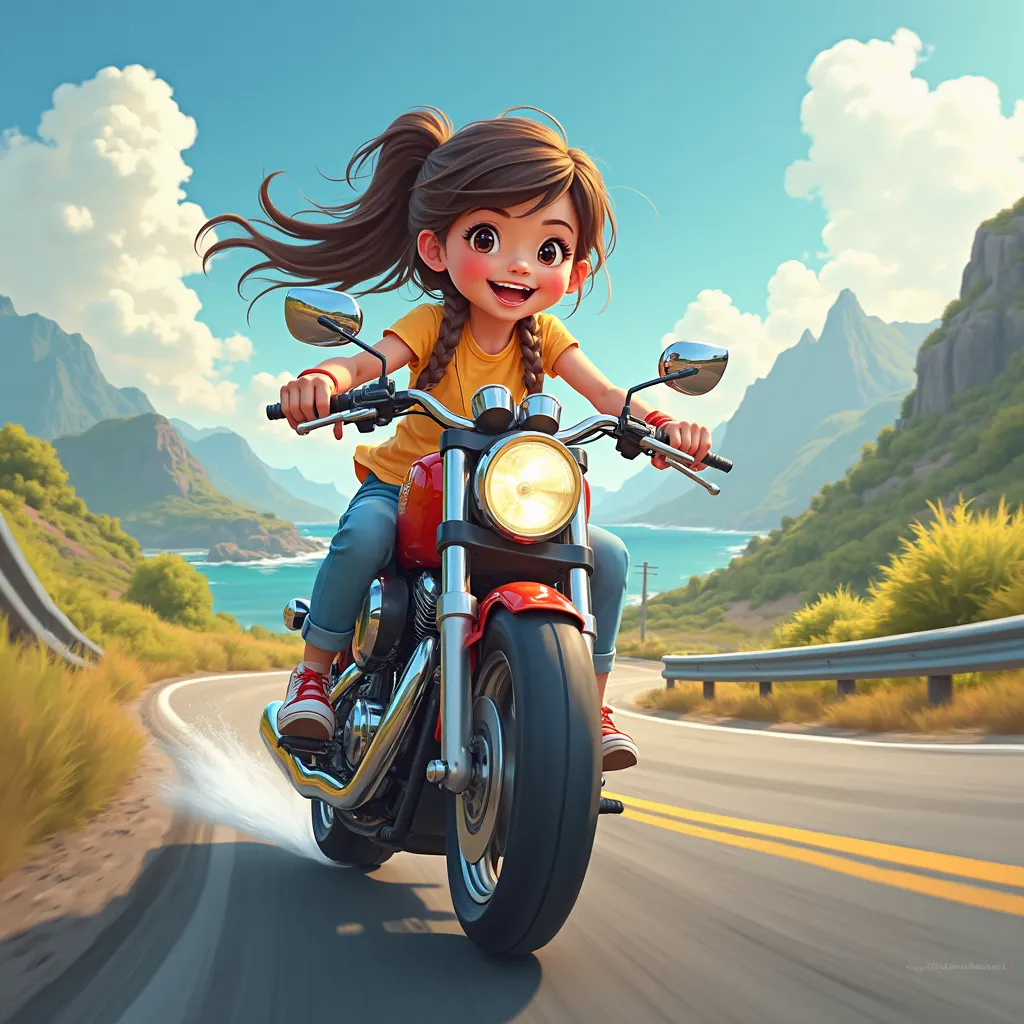 cute girl riding a motorcycle