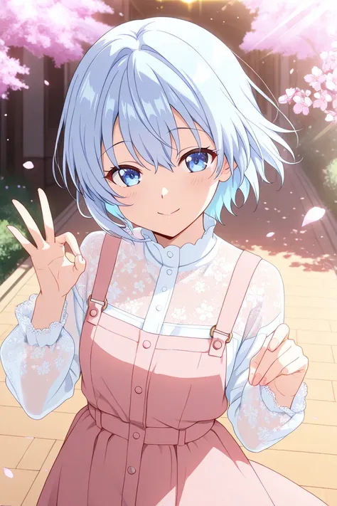 doing a peace sign, Yuki Suou