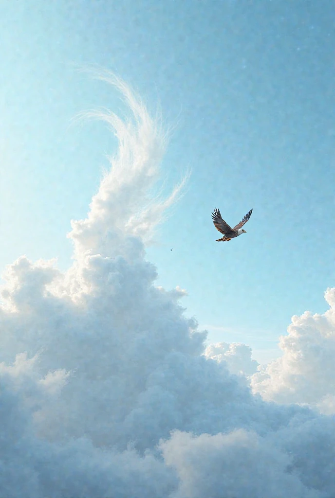 Beautiful cloud with bird