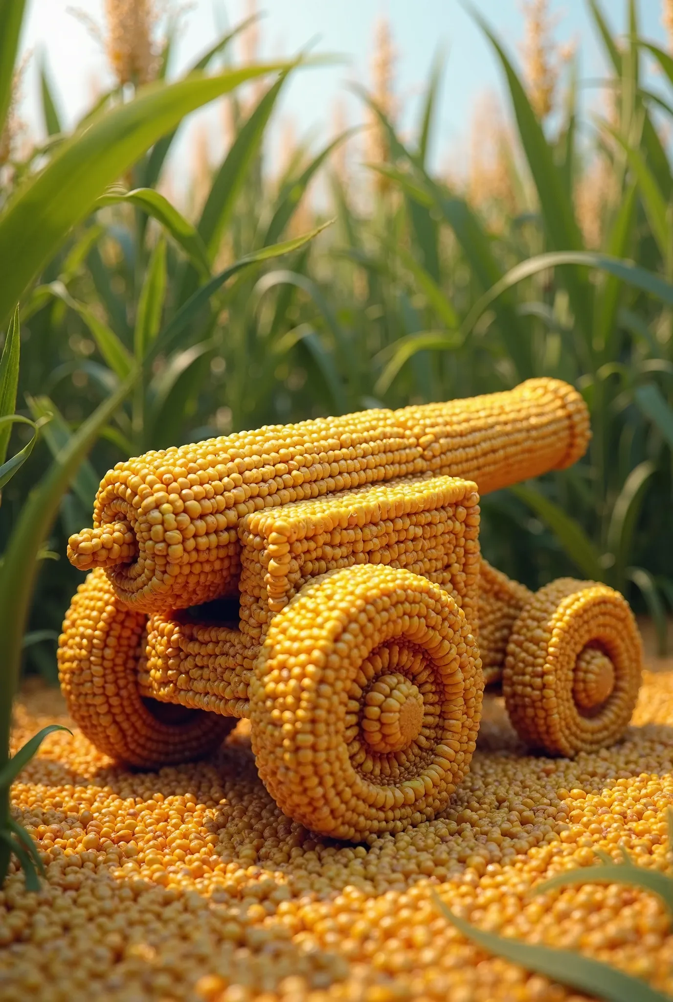 Corn in the shape of a Ramadan cannon 