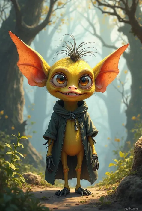 A minion crossed with a character from the movie The Lord of the Rings dobby.