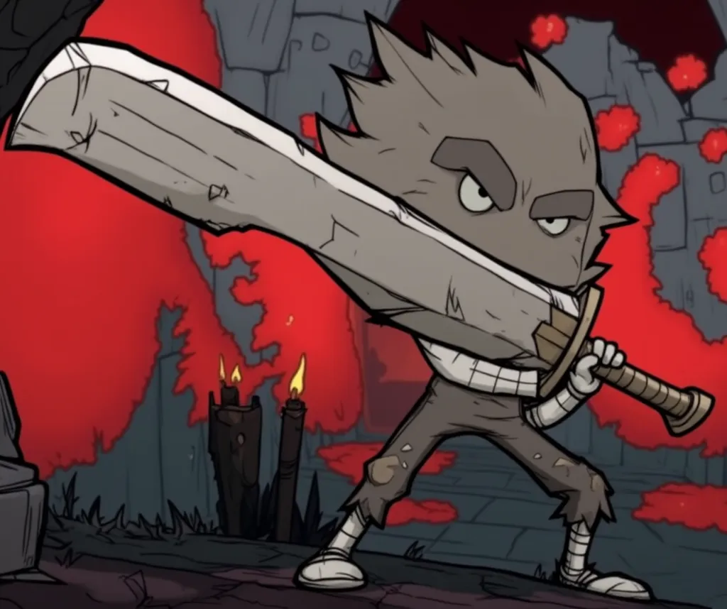 Don't Starve，game，Back， in the hallway，Holding a big sword