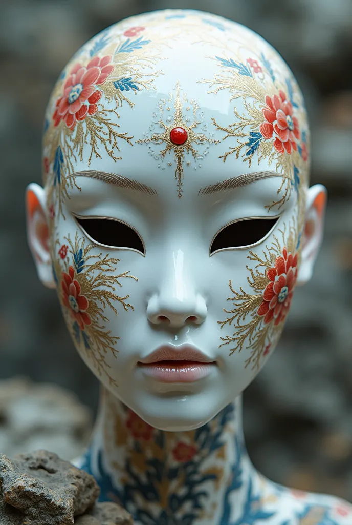 White mask with paint of china