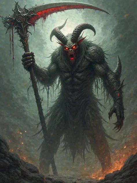 An image of a demon with a demonic scythe