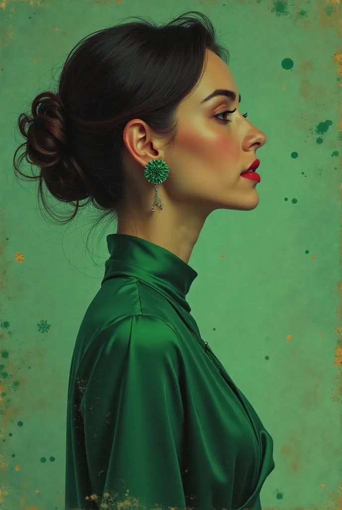 a poster for a movie with a woman in a green dress, cover art, made in maya and photoshop, album art cover, inspired by Sándor Liezen-Mayer, made in maya, album art, by Władysław Malecki, by László Mednyánszky, album cover