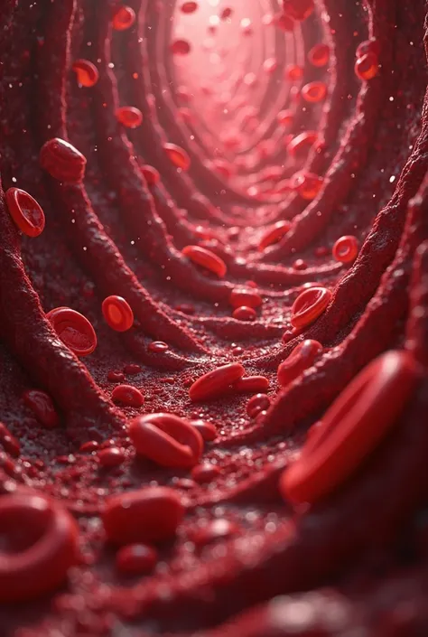 red blood corpuscles flow into a human body