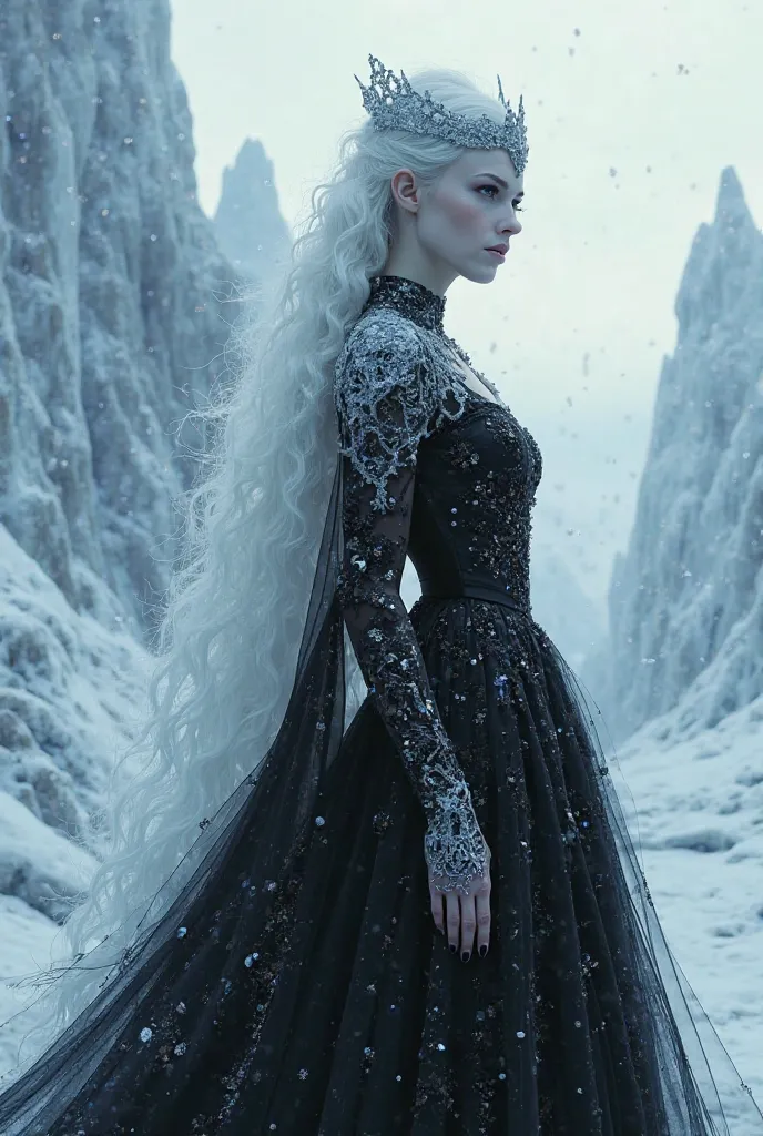 The Ice Queen dressed in black