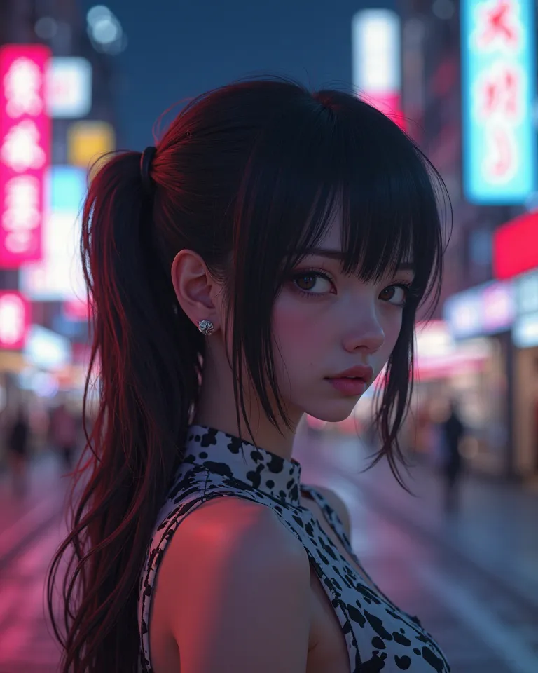 Ultra-realistic anime girl, highly detailed, hyperrealism,  
CGI-rendered, 3D shading, subsurface scattering,  
realistic skin texture, volumetric lighting,  
cinematic composition, detailed reflections,  
dynamic lighting, soft depth of field,  
neon-lit ...