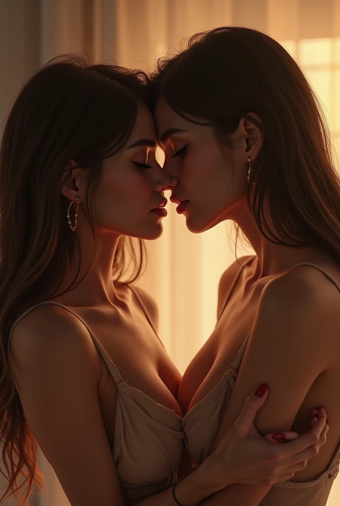 Two beautiful girls kissing each Hot lesbian kissing 