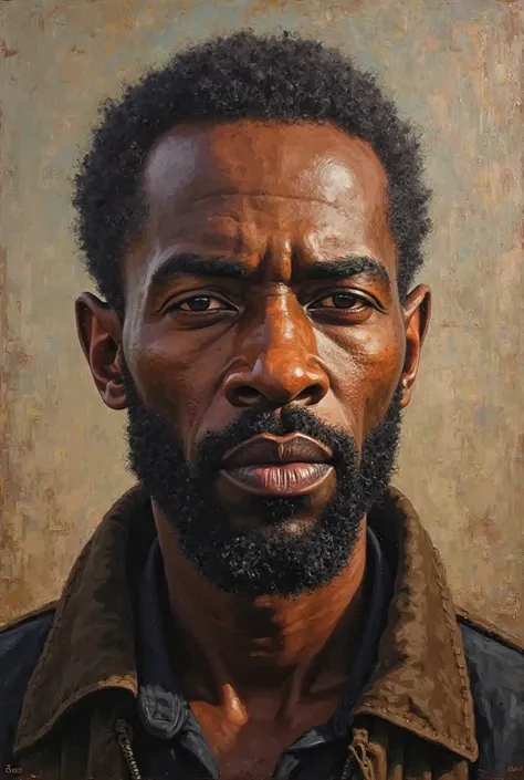 Oil painting of a black man