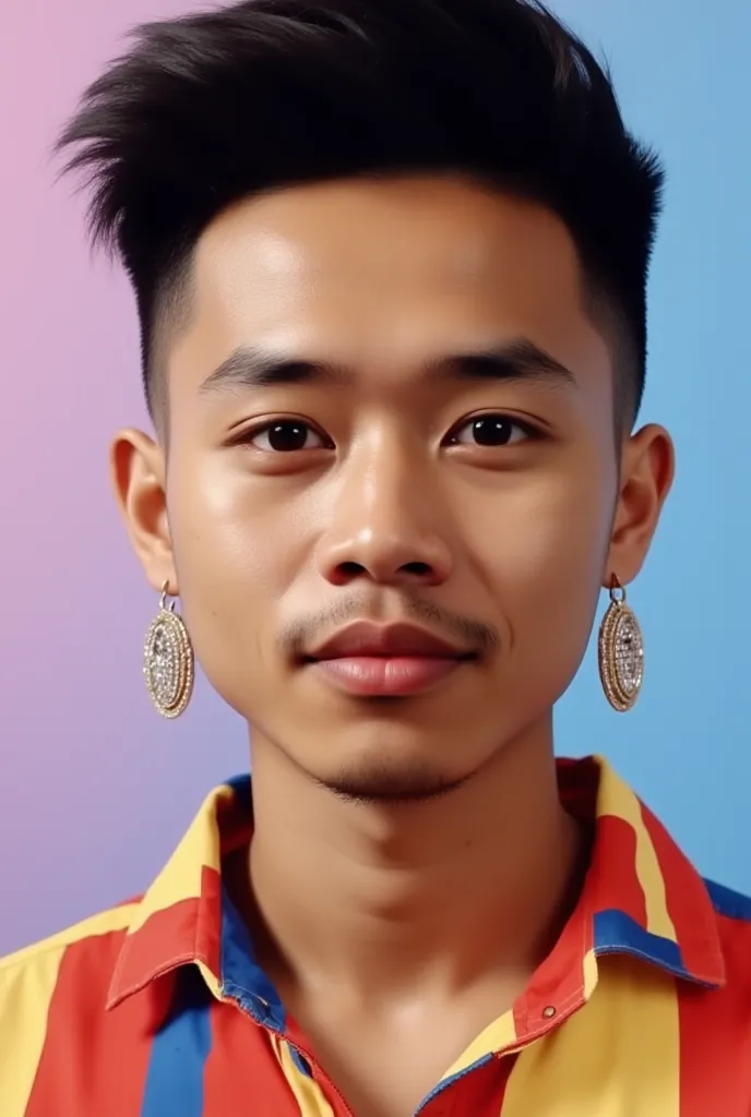 gay with earrings in his ears