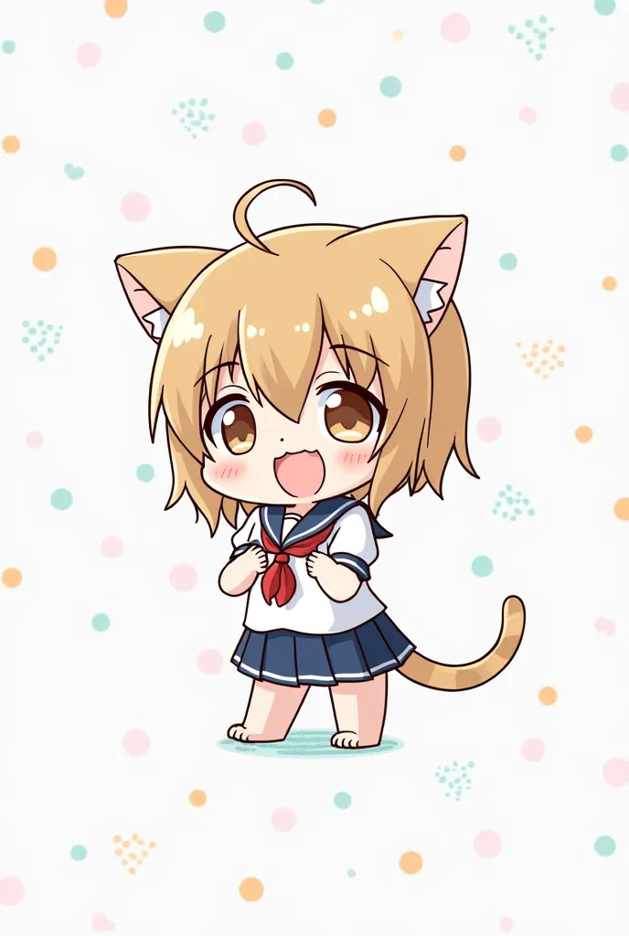 Anime characters of women and cats in sailor suits, Illustrations inspired by Takashige Koide, Pixiv,  what is it ？, nyaruko-san, anime Cat girl,  anime Moe art style, Official Art, nekomimi,  Haruhi Suzumiya , cute!!  chibi!!! Cat girl, Anime Cat, cute an...