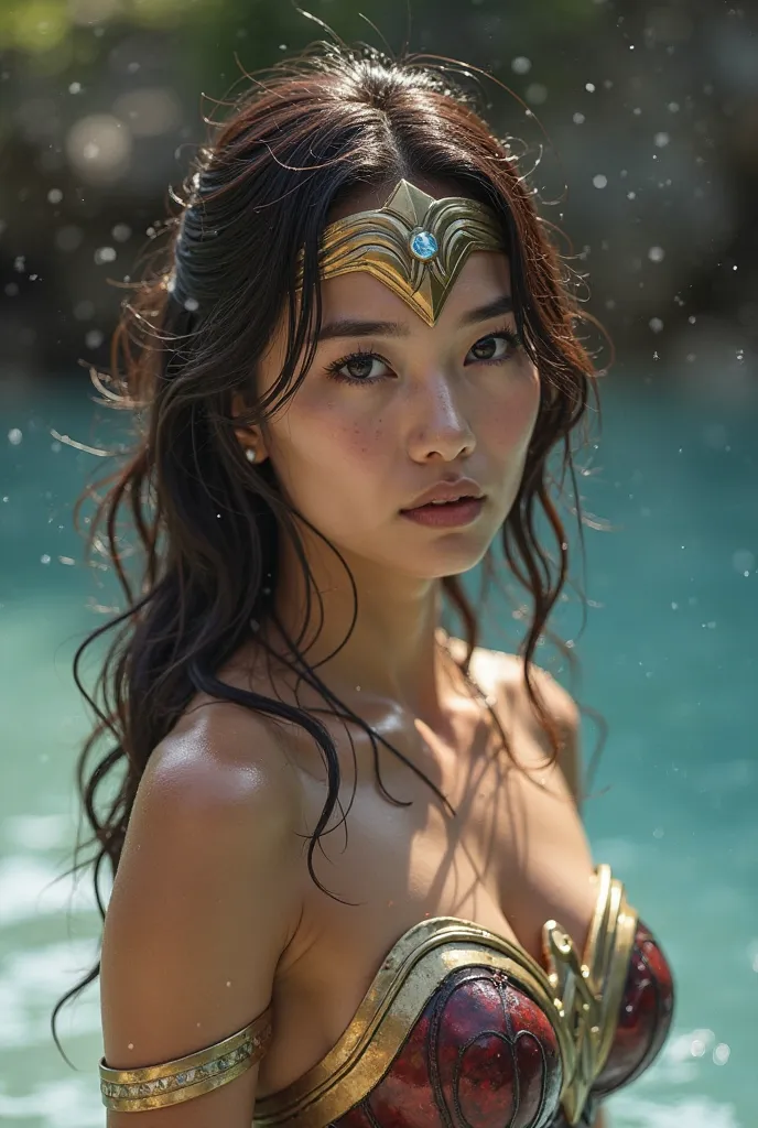  Wonder Woman is Japanese in her 20s 、
In the water, Perfect Wonder Woman Costume ,full body, can hold head in water , プールに沈んinいる ,プールin溺れる,Face submerged In the water,In the waterに潜る,Submerge your face In the water, in,In the fountain,Soaked In the water,...