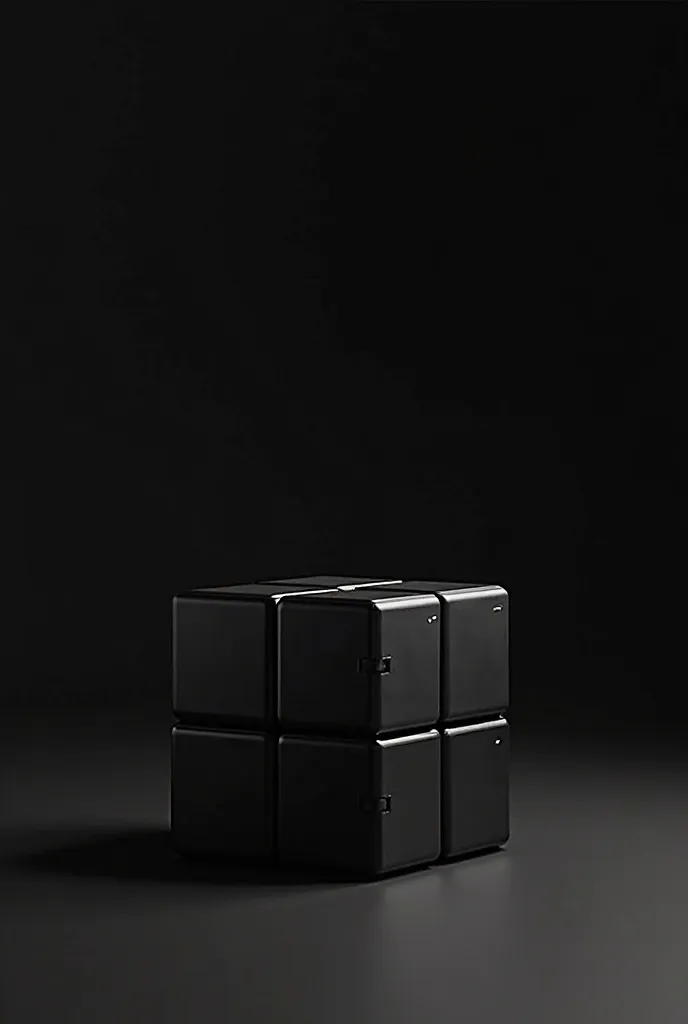 make a box of black color hampers with eight parts, Take studio style photo using black background,