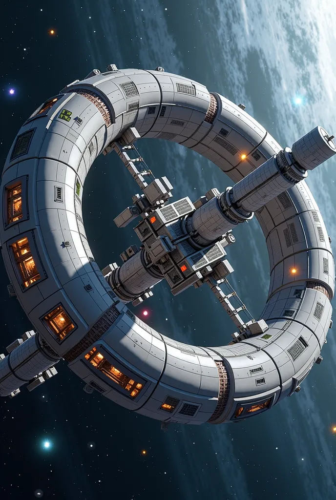 E



3. Inside the Habitat Ring (Artificial Gravity Zone)
"A high-tech interior of a rotating space station’s habitat ring, featuring Earth-like living conditions. Artificial sky panels simulate day and night cycles, while astronauts walk normally in a sim...