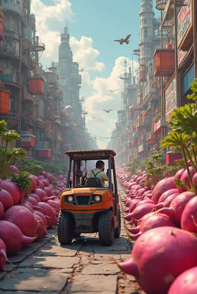 Radish City,Forklift Goes