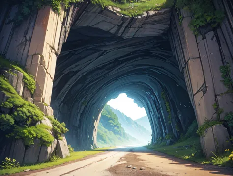 Rough mountain roads and caves in another world