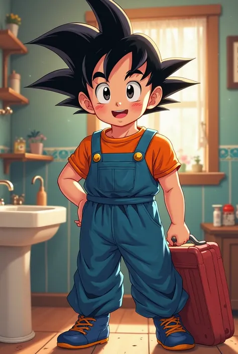 create an image of plumber (goku as a plumber)