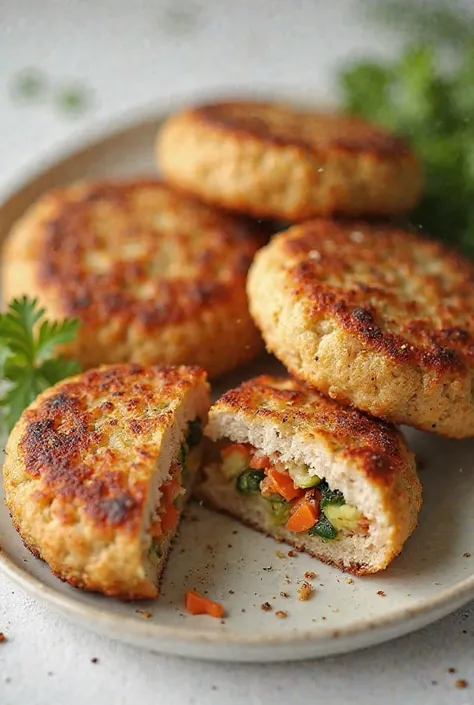 Chicken Patties with Veggies
   • Ingredients: Chicken mince, onions, carrots, zucchini, spices. 
   • How to make: Grate veggies, mix with mince and spices. Shape into patties and bake. 