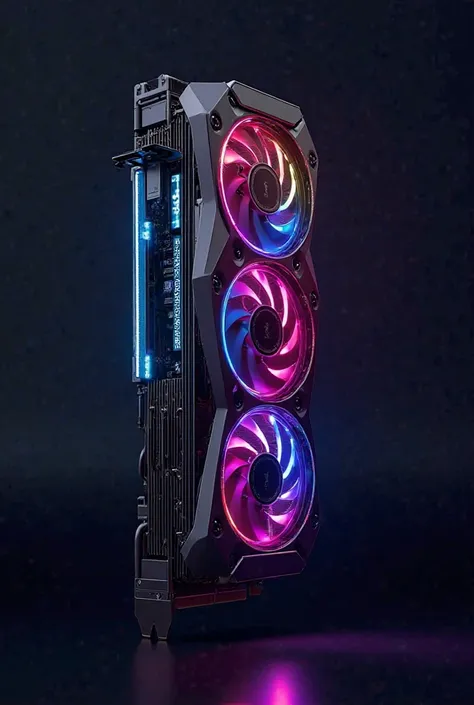 The graphics card is to be vertically, ie fans towards the glass 