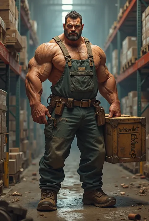 A very badass warehouse worker in his warehouse 